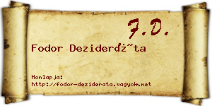 Fodor Dezideráta névjegykártya