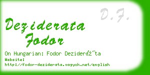 deziderata fodor business card